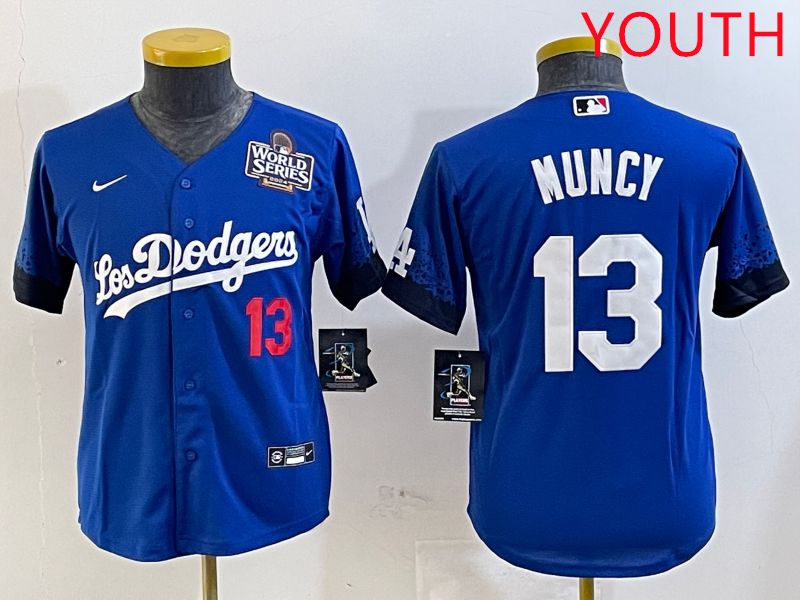 Youth Los Angeles Dodgers #13 Muncy Blue City Edition 2025 Nike MLB Jersey style 5->youth mlb jersey->Youth Jersey
